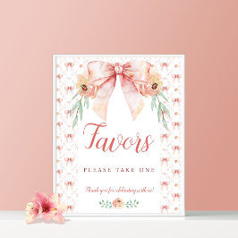 Póster Coquette Bow Baby Shower favorece al Poster