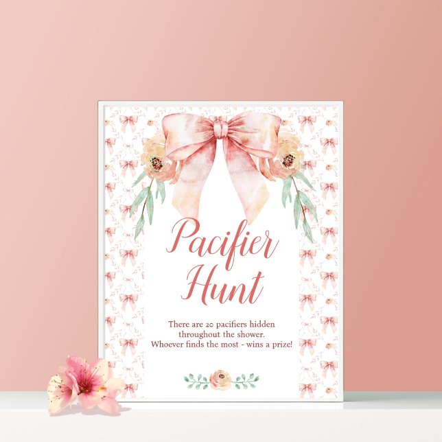 Póster Coquette Bow Baby Shower No digas Poster bebé (Subido por el creador)