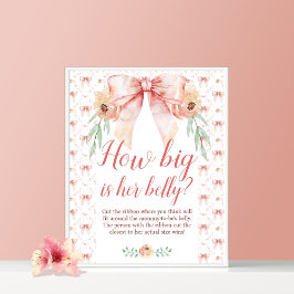 Póster Coquette Bow Baby Shower Qué grande es el Poster B