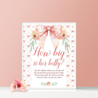 Póster Coquette Bow Baby Shower Qué grande es el Poster B