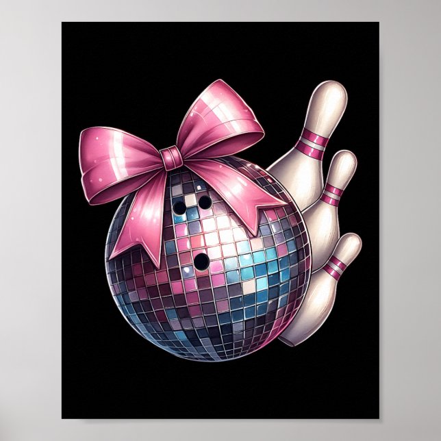 Póster Coquette Bow Bowling Ll Pins Disco Bowle (Frente)