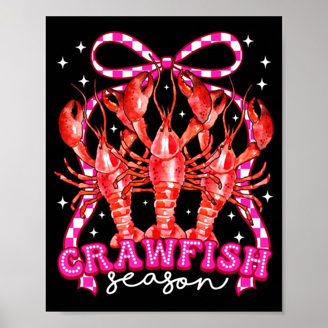 Póster Coquette Bow Crawfish Boil Season For Men Women Ki (Frente)