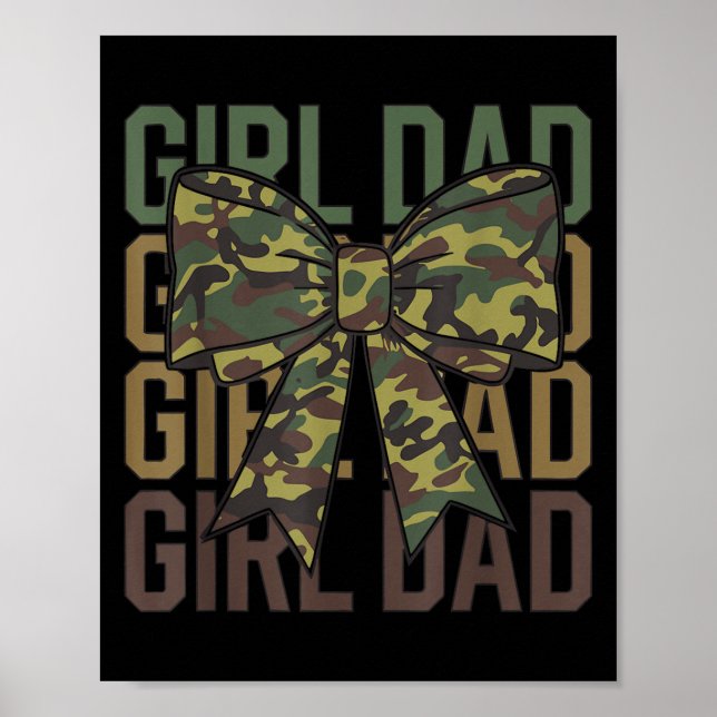 Póster Coquette Bow Dad Of Girl Camo Camouflage Dad Hunti (Frente)