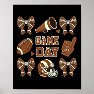 Póster Coquette Bow Football Mom
