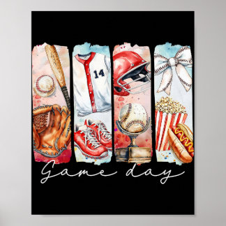 Póster Coquette Bow Game Day Sell Softll Heart Love Mom L