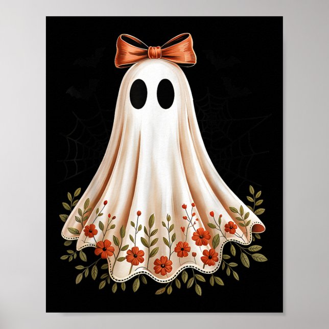 Póster Coquette Bow Halloween Ghost Women Girls Kids Soky (Frente)