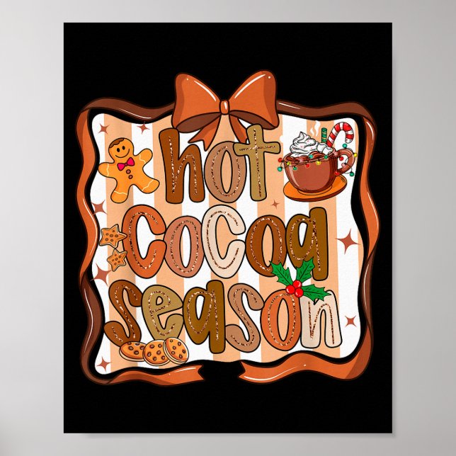 Póster Coquette Bow Hot Cocoa Season Gingerbread Christma (Frente)
