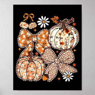 Póster Coquette Bow Pumpkin Season Thanksgiving Autumn Fa