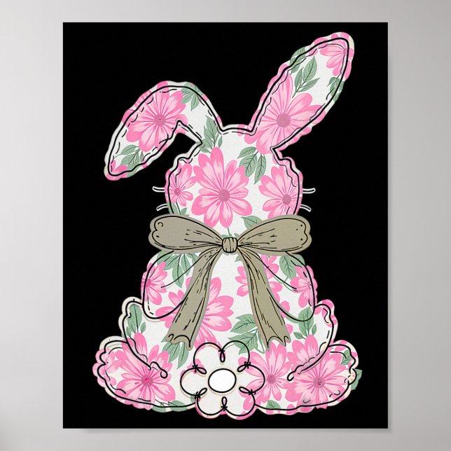 Póster Coquette Bow Semana Santa Bunny Spring Florals (Frente)
