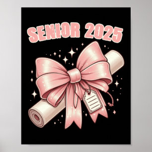 Póster Coquette Bow Senior 2025 Graduation Long Sleeve