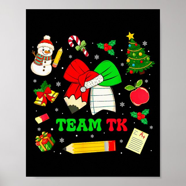 Póster Coquette Bow Team Tk Christmas Transitional Kinder (Frente)