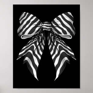Póster Coquette Bow Zebra Patrón de piel lindo Halloween 