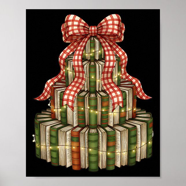 Póster Coquette Christmas Book Tree All Booked For Christ (Frente)