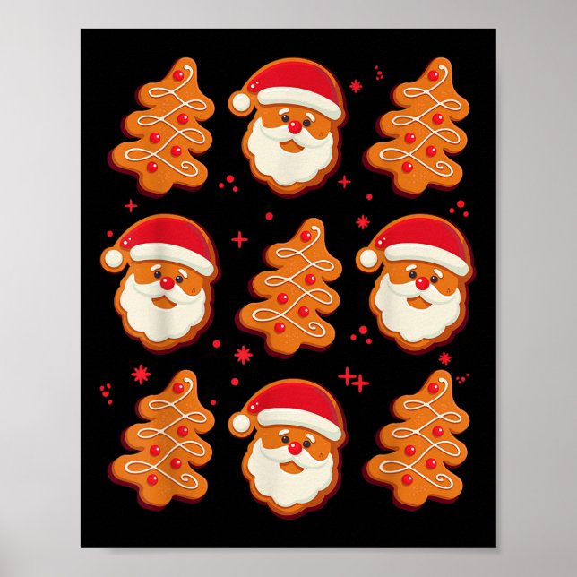 Póster Coquette Christmas Tree Cake Santa Claus Nk Christ (Frente)