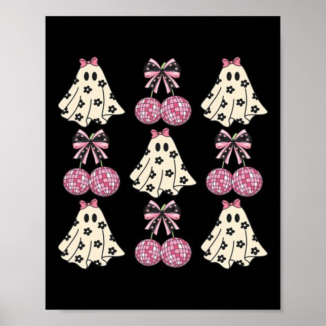 Póster Coquette Cuidada Estética Halloween Fantasma Bow (Frente)