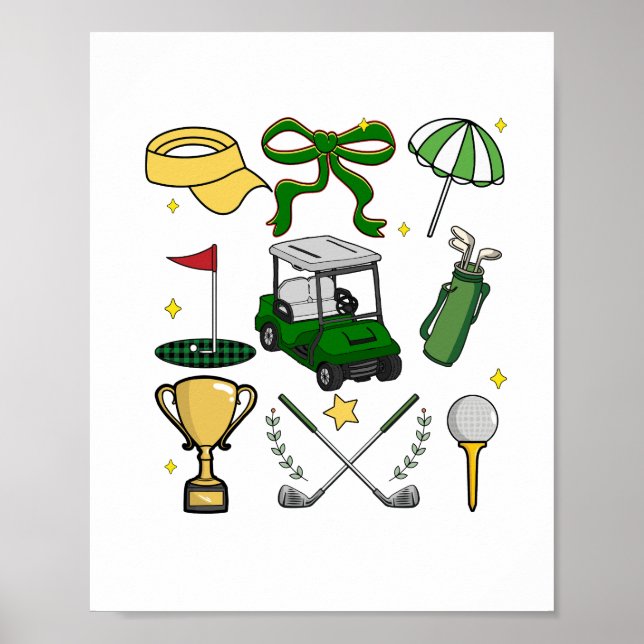 Póster Coquette de Golf Preppy (Frente)