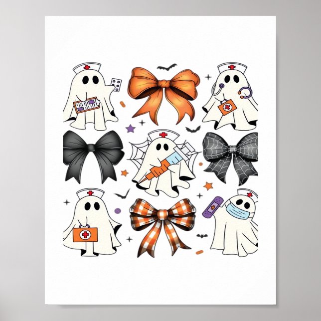 Póster Coquette Halloween Ghost Nurse Classic T-Shirt (Frente)