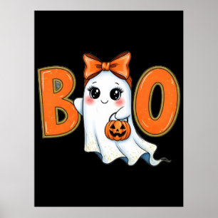 Póster Coquette Halloween Girly Boo Ghost Estética 2025