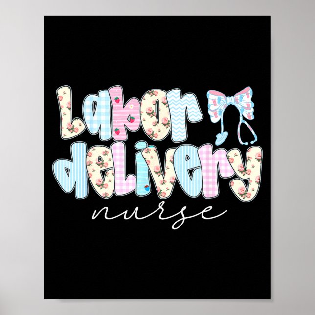 Póster Coquette Labor And Delivery Nurse Crewneck, Bow St (Frente)