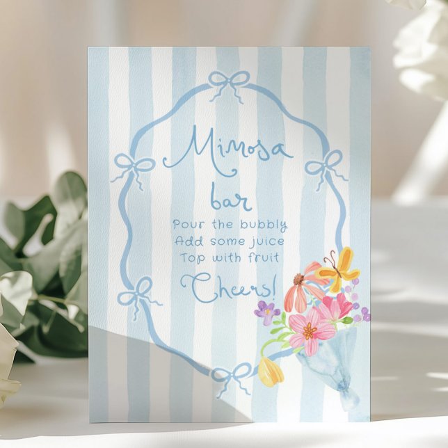 Póster Coquette Mimosa Bar Blue Whimsical novia ducha (Subido por el creador)
