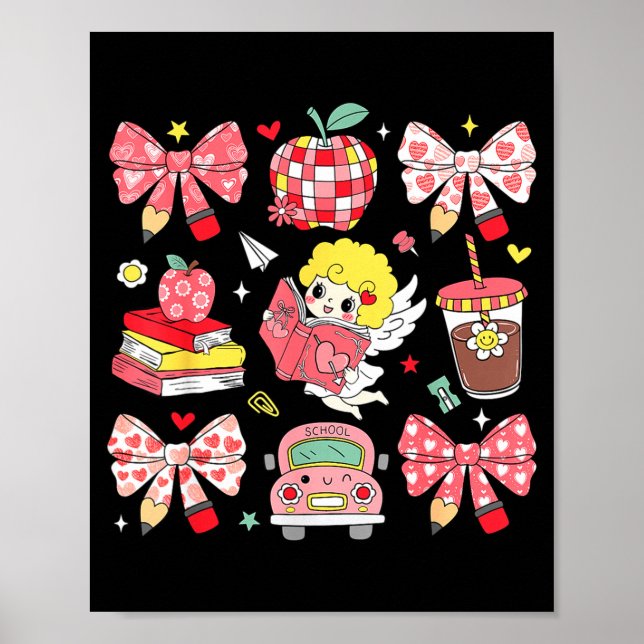 Póster Coquette Nk Bow Teacher Appreciation Valentines Da (Frente)