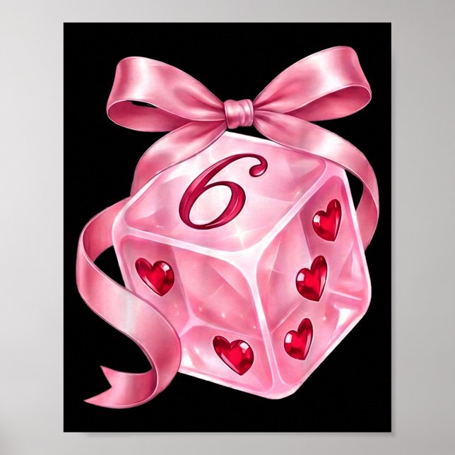 Póster Coquette Nk Dice Bow Hearts 6 7 Preppy Valentine Y (Frente)