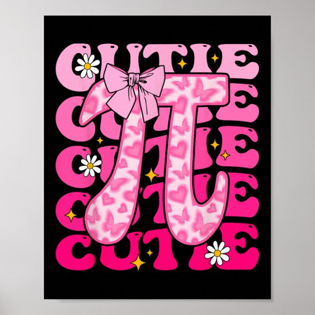 Póster Coquette Pi Day Bow Mujeres Niños Math Teache (Frente)