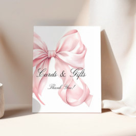 Póster Coquette Pink Bow Cards and Gifts Sign