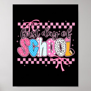 Póster Coquette Primer Día De La Escuela Preppy De Vuelta