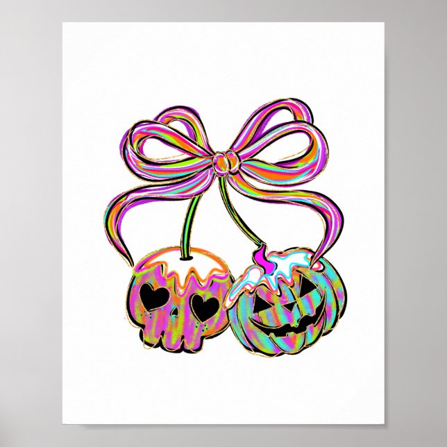 Póster Coquette Pumpkin Cherries Halloween (Frente)