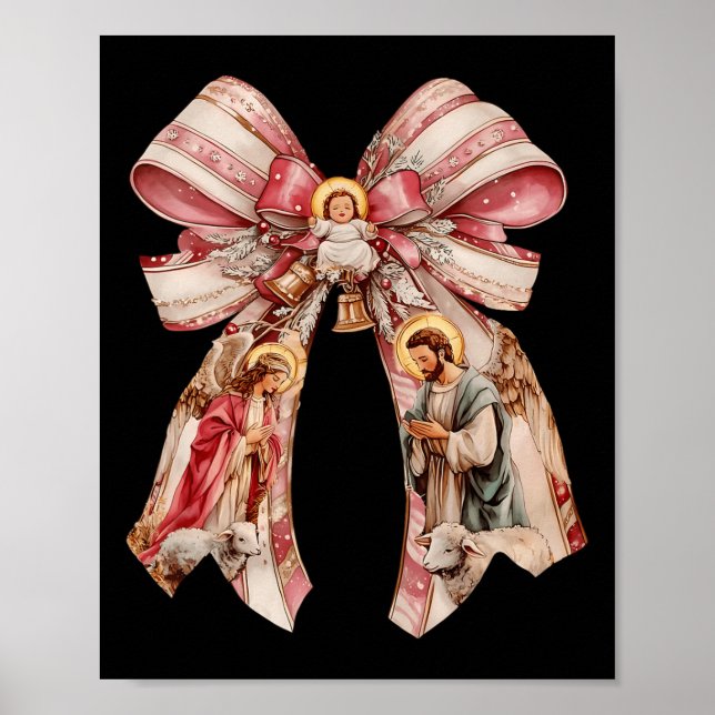 Póster Coquette rosa Bow Ba (Frente)