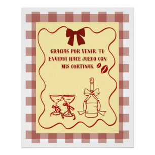 Poster coquette sarcasmo frase atrevida estética