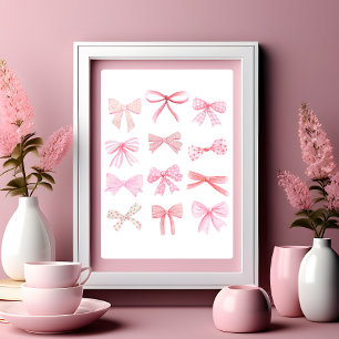 Póster Coquette Wall Art Light Bows rosa Poster
