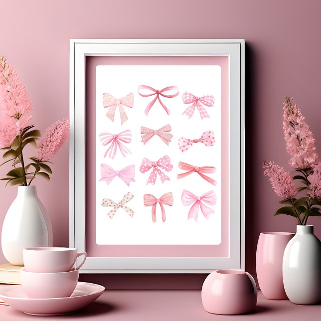 Póster Coquette Wall Art Light Bows rosa Poster (Subido por el creador)