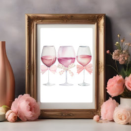 Póster Coquette Wall Art Luz Vidrio Rosa