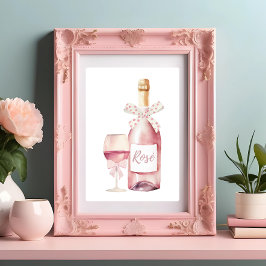 Póster Coquette Wall Art Poster de vino rosa ligero