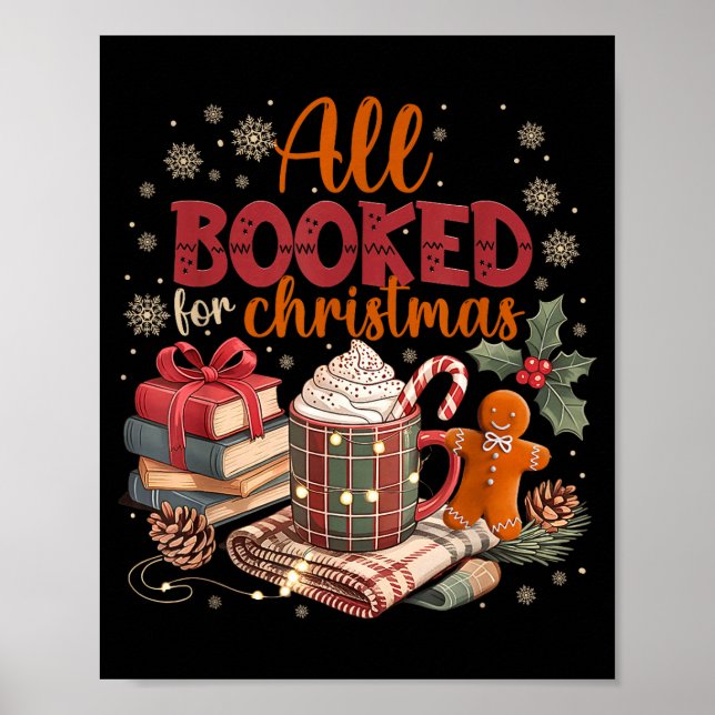 Póster Coquette Xmas Book Lover, Santa Cocoa, All I Want  (Frente)