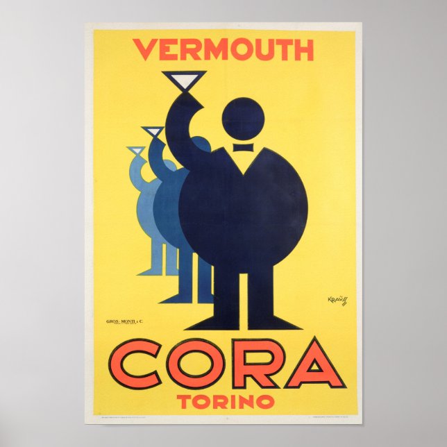 Póster Cora Vermouth Torino - Publicidad de época (Frente)