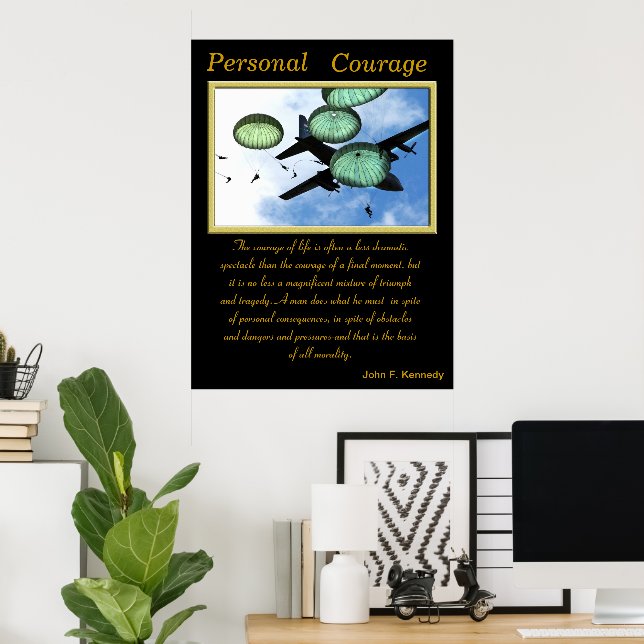 Póster Coraje personal: Descenso del cielo (Oficina en casa)