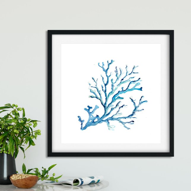 Póster Coral azul acuarela (Subido por el creador)