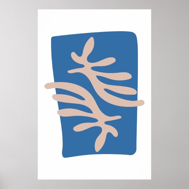 Póster Coral azul inspirado en Matisse (Frente)