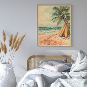 Póster Coral Bay Dreamscape – Playa Tropical Vintage 