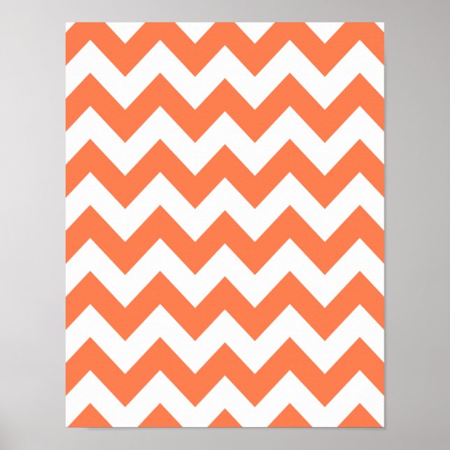 Póster Coral Bold Chevron (Frente)