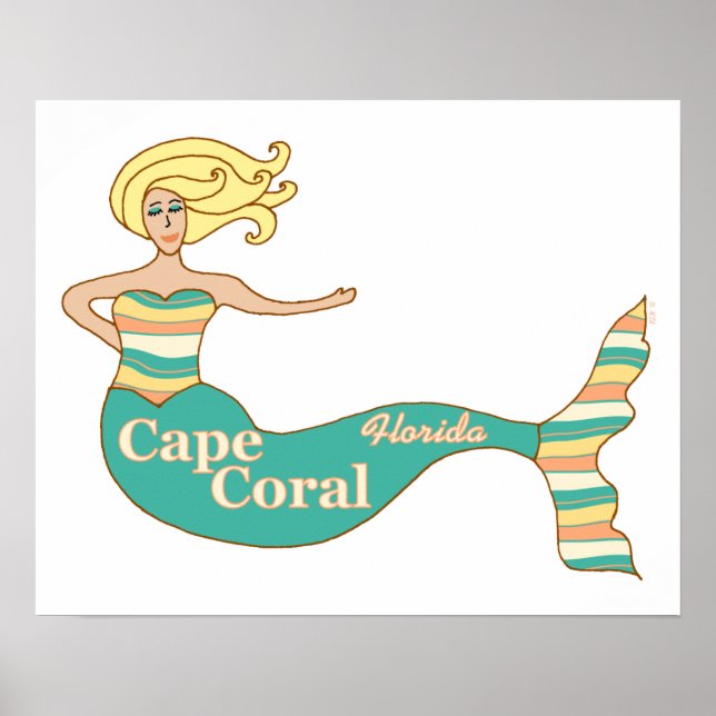 Póster Coral de Cabo, sirena de FL (Frente)