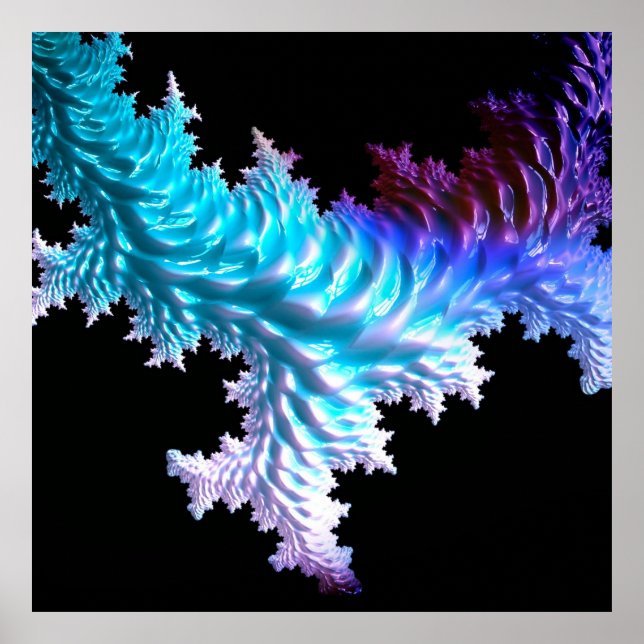 Póster coral fractal especial, suave (Frente)
