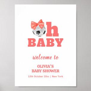 Póster Coral Melocotón Oh Baby La Bienvenida al Shower de