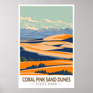 Póster Coral Pink Sand Dunes Parque Estatal Utah Vintage