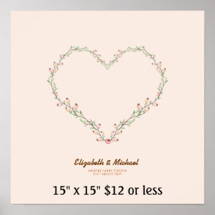 Póster Coral Presupuestado de Corazón de Corazón de Coraz