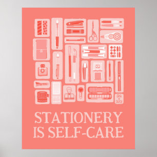 Póster Coral Red Creative Tools Ilustracion Self-Care