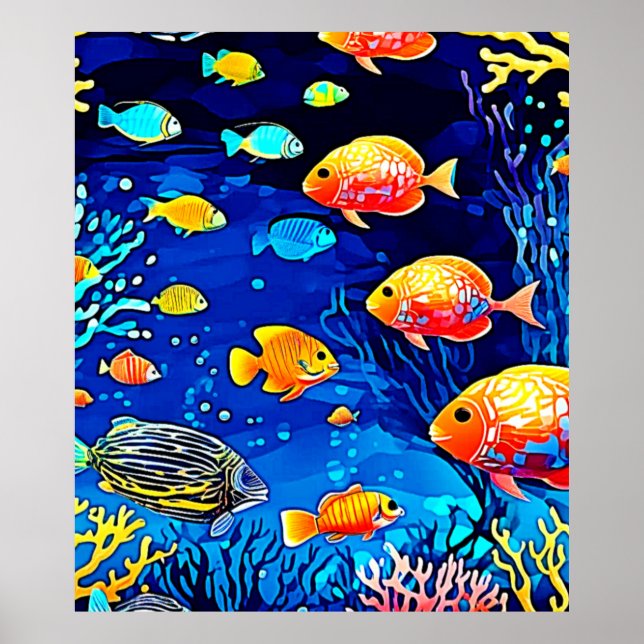 Póster Coral Reef Fish Art (Frente)